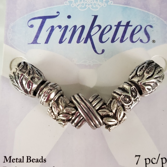 Trinkettes Silver Tone metal Beads . - Picture 2 of 4
